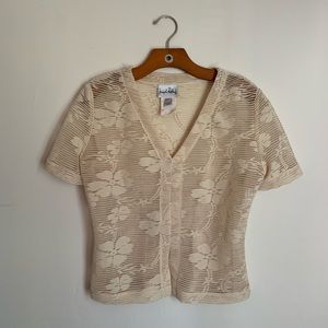 JOSEPH RIBKOFF Ribbed Textured Clasp Blouse